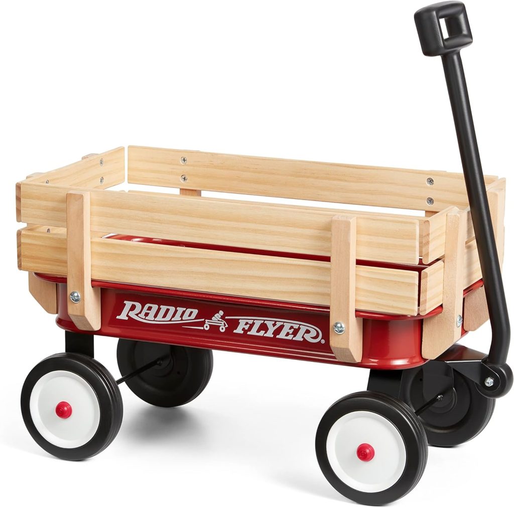 Radio Flyer My 1st Steel  Wood Wagon, 19 Long Toy Wagon for Kids 1.5+