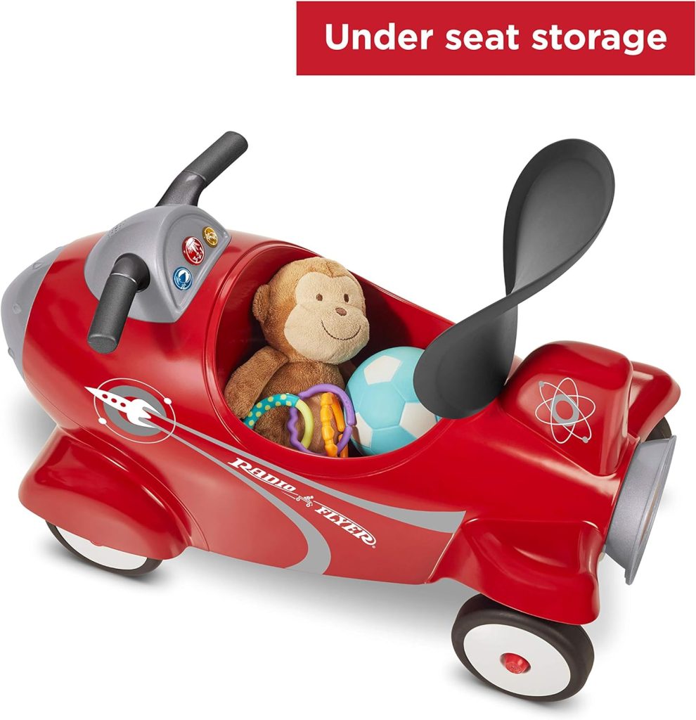 Radio Flyer Retro Rocket Ride On, Red Ride On Toy for age 12 months to 36 months