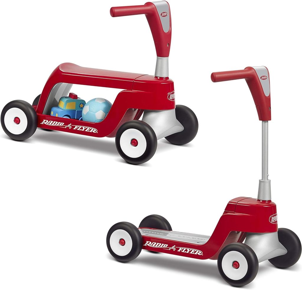 Radio Flyer Scoot 2 Scooter, Toddler Scooter or Ride On, For Ages 1-4, Red Ride On Toy