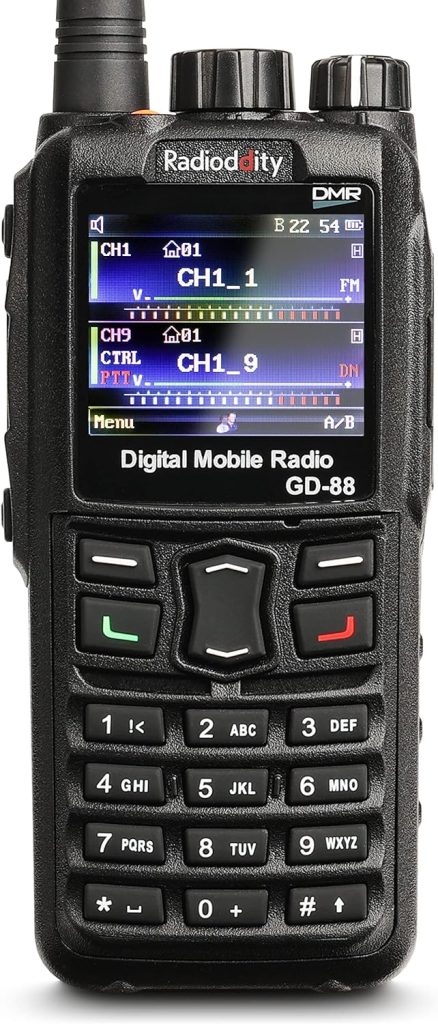 Radioddity GD-88 DMR  Analog 7W Handheld Radio, VHF UHF Dual Band Ham Two Way Radio, with GPS/APRS, Cross-Band Repeater, SFR, 300K Contacts