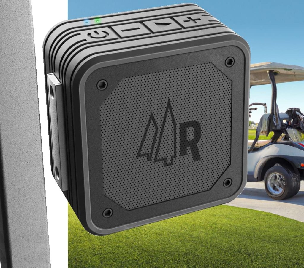 RANGLAND Golf Cart Bluetooth Speaker with Magnetic Mount and Protective EVA Carrying Case - Waterproof Wireless Speaker (for Job Sites, Portable Travel, Golfing and More)