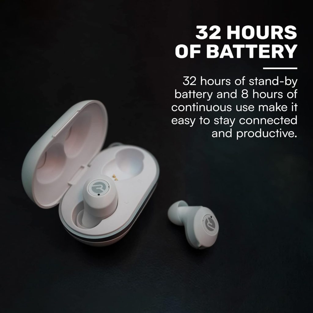 Raycon The Everyday Bluetooth Wireless Earbuds with Microphone- Stereo Sound in-Ear Bluetooth Headset True Wireless Earbuds 32 Hours Playtime (Matte Black)