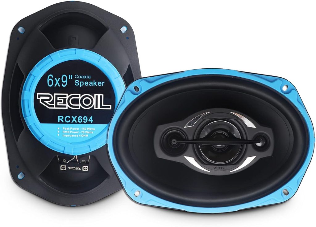 RECOIL RCX694 Echo Series 4-Way 6X9-Inch Car Audio Coaxial Speaker System, Sold in Pairs