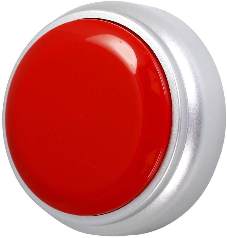 Recordable Button,Record Talking Button,Easy Button 30S Voice Recordable Button Sound Effect Button with Play Back （Red and Silver）