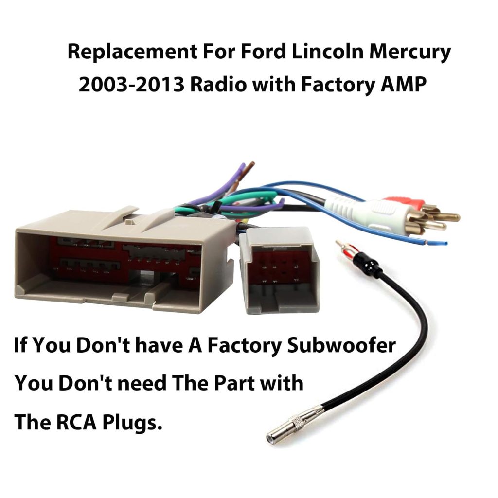 RED WOLF Replacement with Ford F150/F250 Lincoln Mercury 2003-2013 Stereo Radio Wire Harness Head Unit Video RCA Adapter Amp Power Input Connector