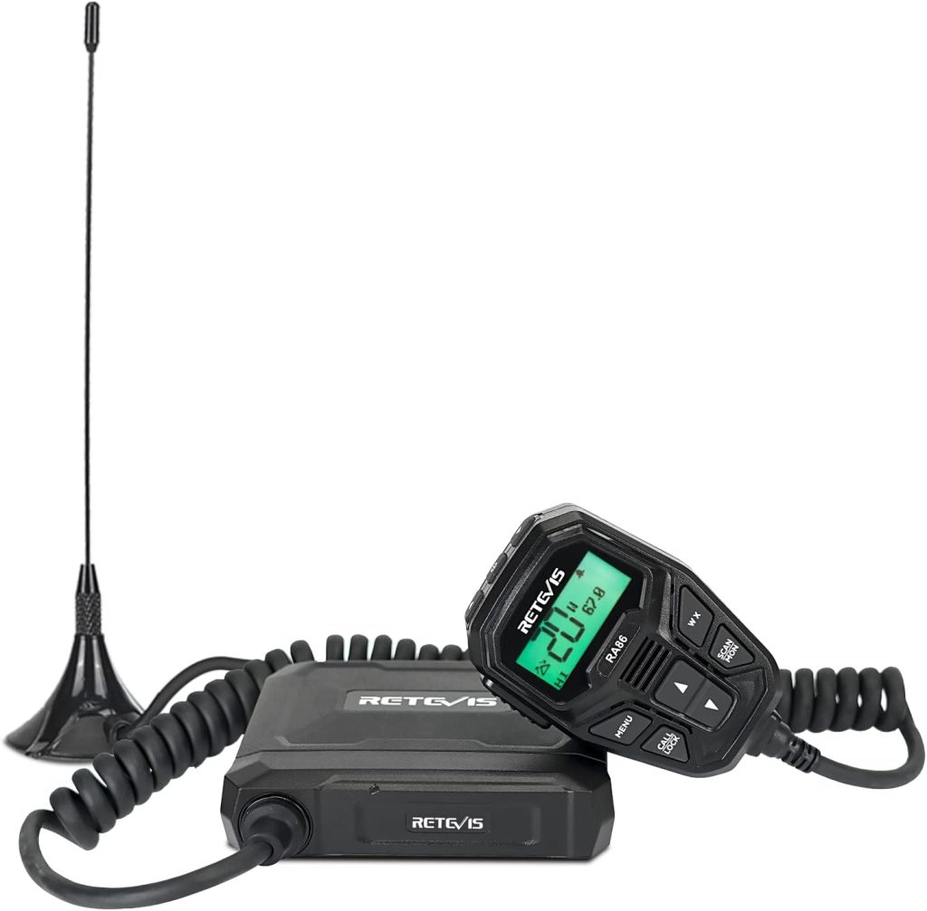Retevis RA86 GMRS Mobile Radio, GMRS Radio with Antenna, NOAA 30 Channel GMRS Repeater, Mobile GMRS Two Way Radio with Integrated Control Mic, for Offroad Jeep