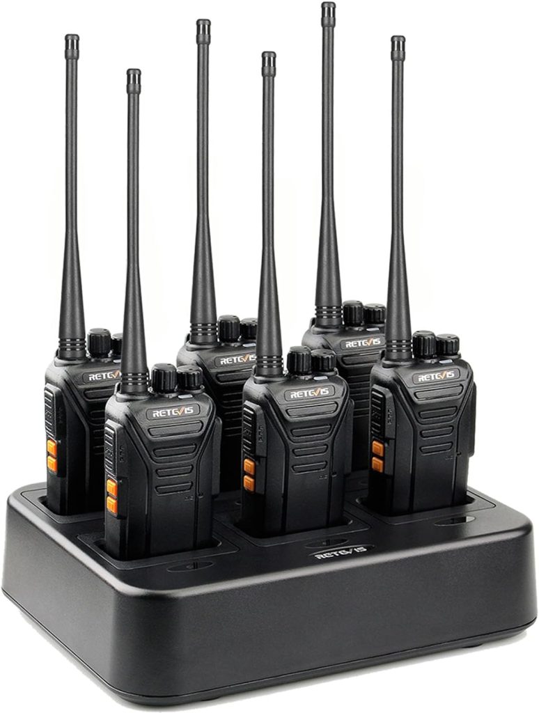 Retevis RT27V MURS Radio, Walkie Talkies Rechargeable Long Range, Multi-Unit Charger, License-Free, Detachable Antenna, Rugged, for Churches Farm Transportation(6 Pack)