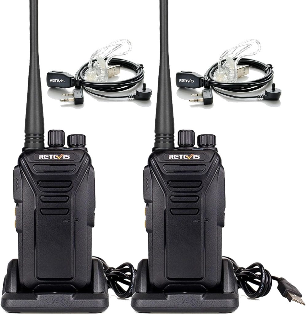 Retevis RT27V MURS Radio, Walkie Talkies with Earpiece and Mic Set, Two Way Radio Long Range Rechargeable, Low-Traffic Channel, Detachable Antenna, for Family Outdoor Hunting(2 Pack)