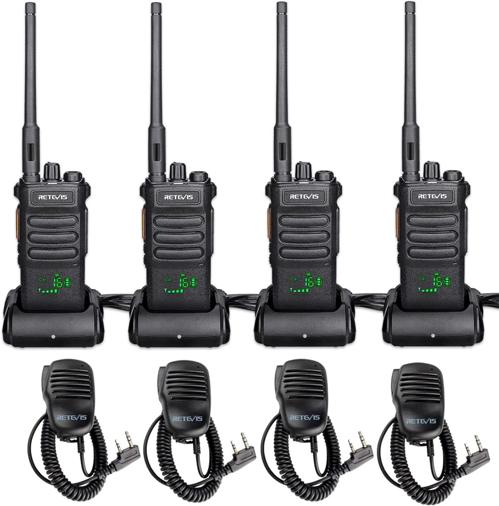 Retevis RT21 Walkie Talkies with Earpiece and Mic Set, Adults Long Range 2  Way Radios, Portable FRS Two-Way Radios(2 Pack)