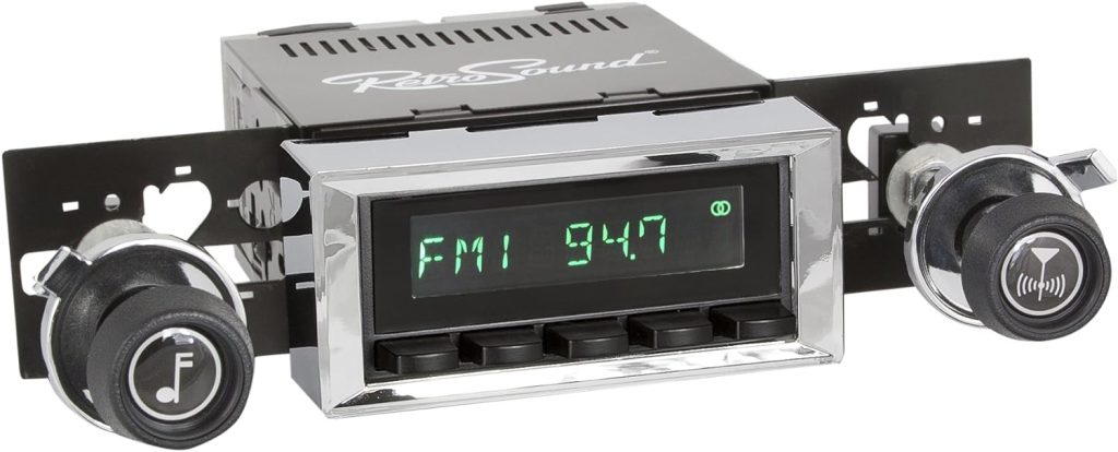 Retro Manufacturing HB-116-117-37-73 Hermosa Direct-Fit Radio for Classic Vehicle (Black Face and Buttons and Chrome Bezel)