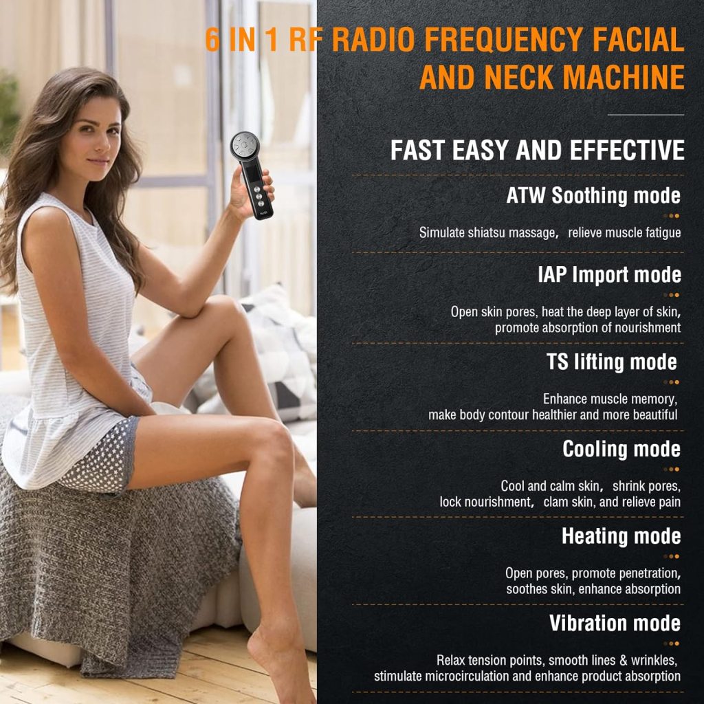 RF Radio Frequency Machine | Face and Neck Firming | Defying Puffiness | Promote Absobtion | Reduce Fine Lines | Heat and Cold | Vibration
