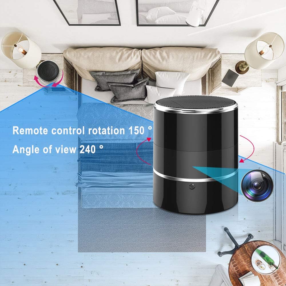 RIHOWAY Hidden Spy Camera WiFi in Bluetooth Speaker with 1080P/4K 240° Viewing Angle, Nanny Cam App Remote Viewing,Wireless Security Camaras Espias Ocultas,Motion Activated (Supports 2.4G/5G WiFi)