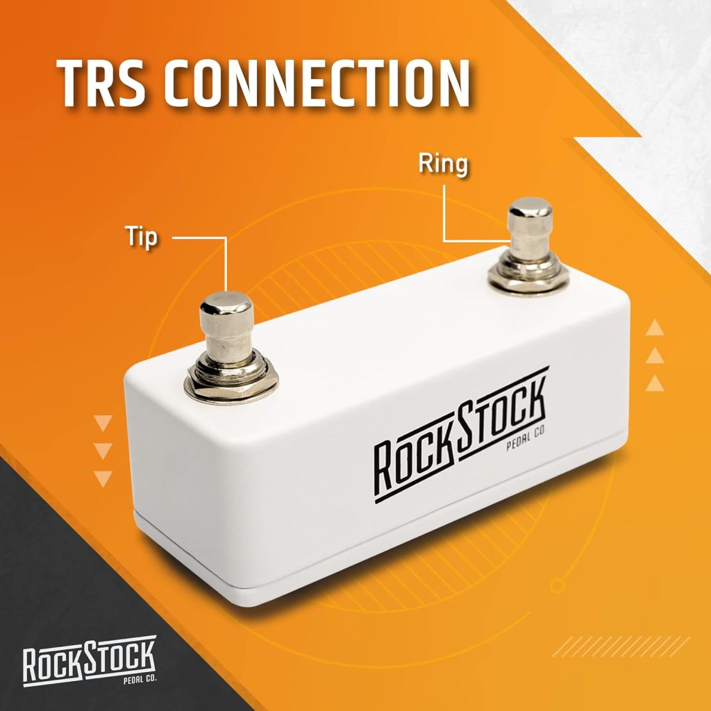 Rock Stock Dual Foot Switch Pedal - Versatile TRS Auxiliary Guitar Pedal - Expand Your Multi Effects Processor - Hand Wired and Built for the Road (Arctic White)