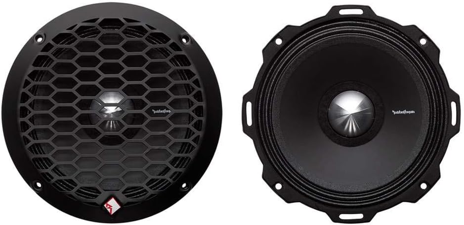 Rockford Fosgate PPS4-6 6.5 400W 4-Ohm Midrange Car Audio Speaker Pair with Fiber Reinforced Paper Cone and Stamp Cast Aluminum Frame