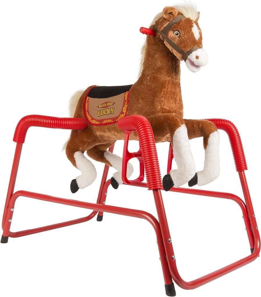 Rockin Rider Lucky Talking Plush Spring Horse,Brown,40.00 x 24.00 x 38.00 Inches