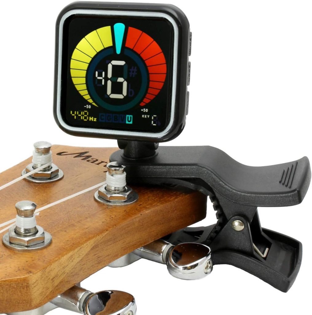 RockJam WeTune - A Clip-On Tuner for all instruments - Guitar, Bass, Ukulele, Violin  Chromatic Tuning Modes