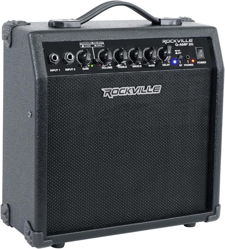 Rockville G-AMP 40 Guitar Amplifier 10 Speaker/Bluetooth/Mic in/USB/Footswitch,Black