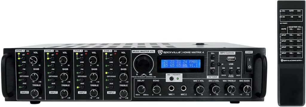 Rockville Home Matrix 4 Zone 8 Channel 600w Multi Room/Source Receiver/Amplifier