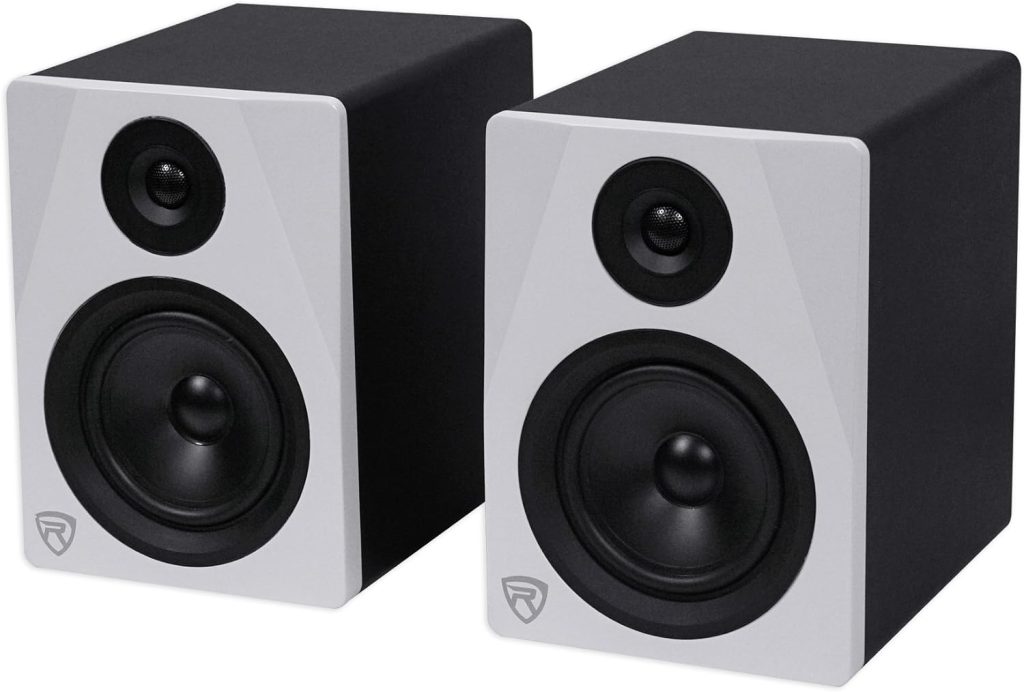 Rockville Pair ASM4 4 Pro Studio Monitor Computer Speakers w/Bluetooth+Optical, Black