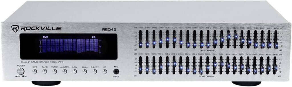 Rockville REQ42-S 2 x 21 Band Home Theater Equalizer w/ Audio Spectrum Analyzer