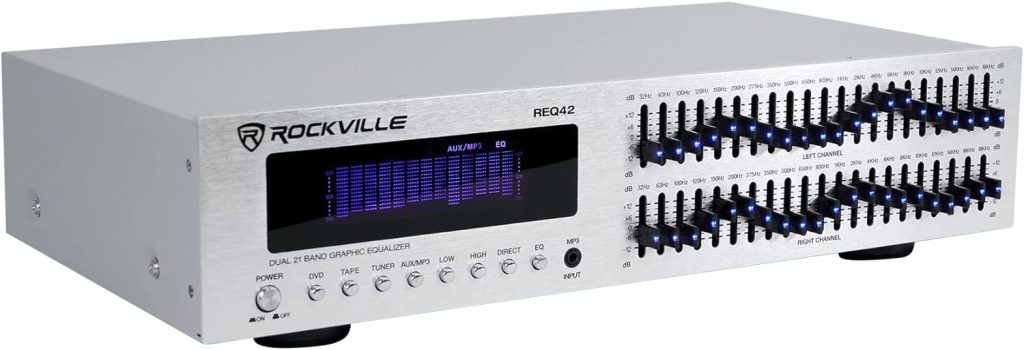 Rockville REQ42-S 2 x 21 Band Home Theater Equalizer w/ Audio Spectrum Analyzer