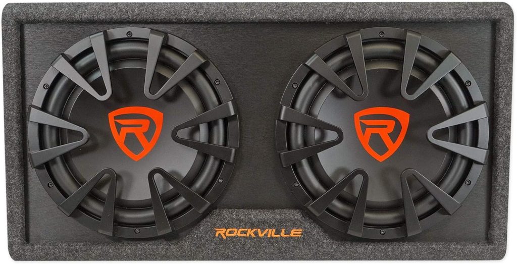 Rockville RG212CA v2 2000w Dual 12 Vented Powered Car Subwoofer Enclosure + Amp Kit