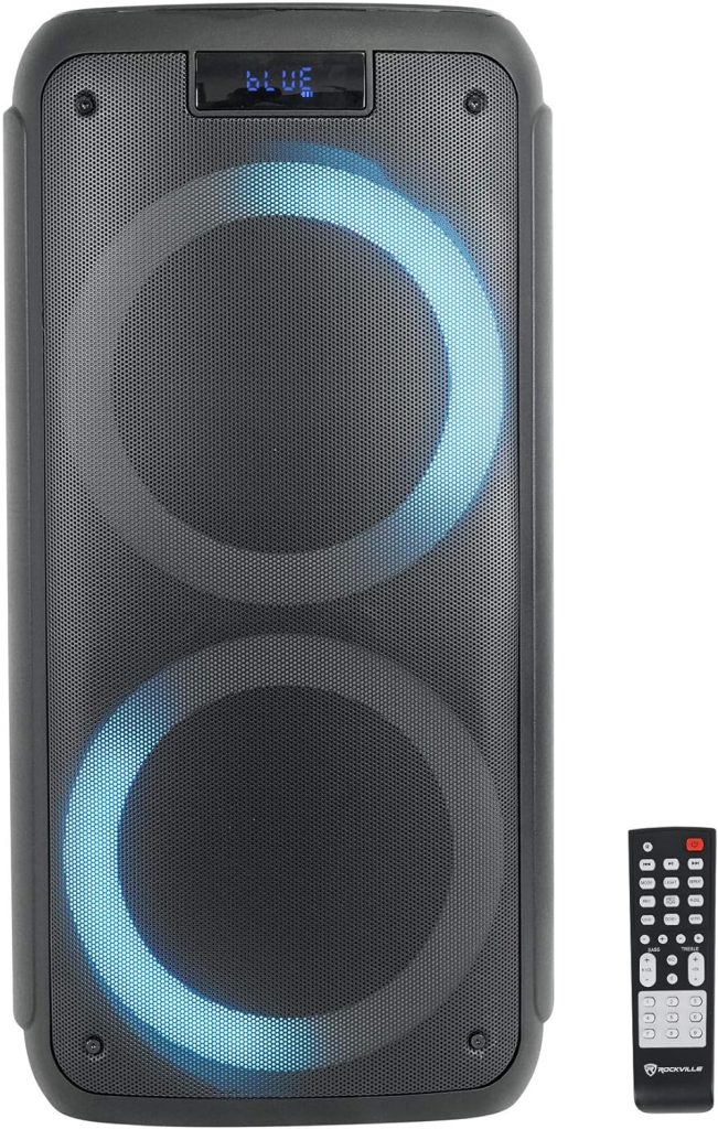 Rockville Rock Party 8 Dual 8 Battery Powered Home/Portable Bluetooth Speaker, Black