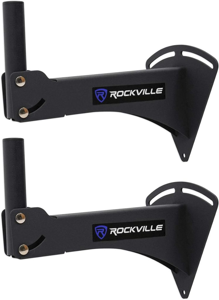 Rockville RPW20 Pair Adjustable Wall Mount Brackets for PA Speaker Installations