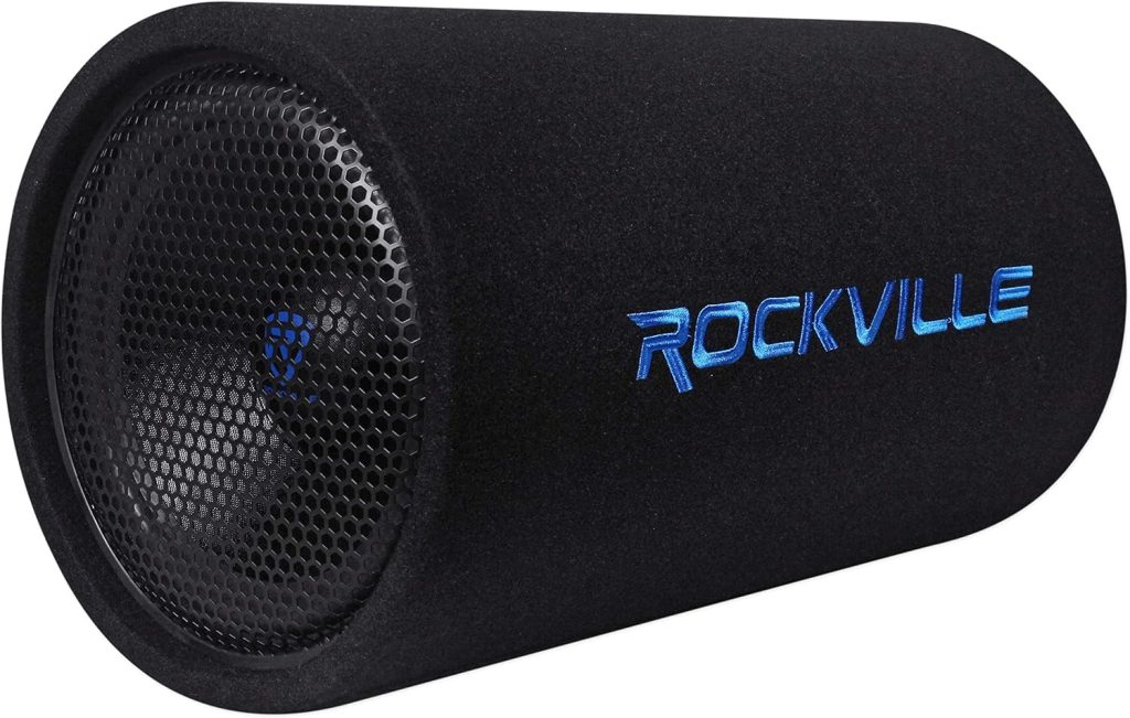 Rockville RTB80A 8 400 Watt Powered Subwoofer Bass Tube + MP3 Input , Black