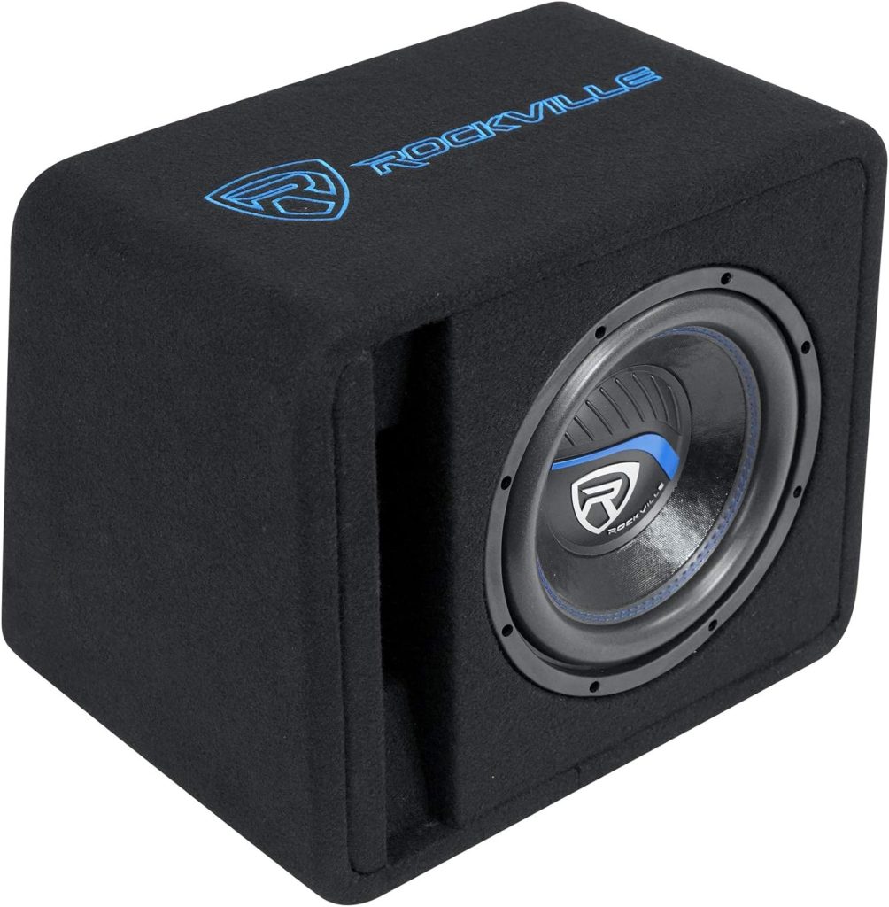 Rockville VS10K54 10 K5 1200w Car Subwoofer in Vented Sub Enclosure Box - 4 Ohm Black