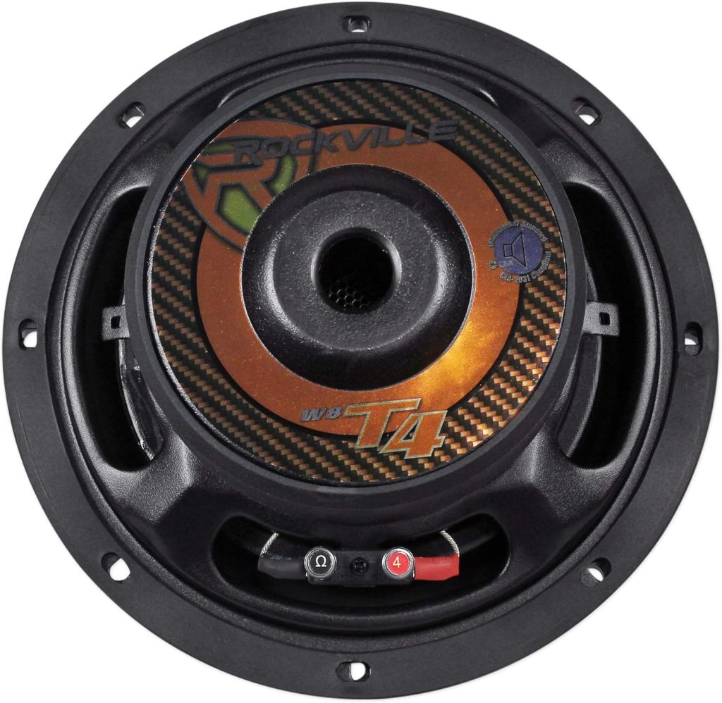 Rockville W10T4-S2 10 Shallow Mount 1200w Peak Car Subwoofer 2-Ohm Sub 300w RMS CEA Rated