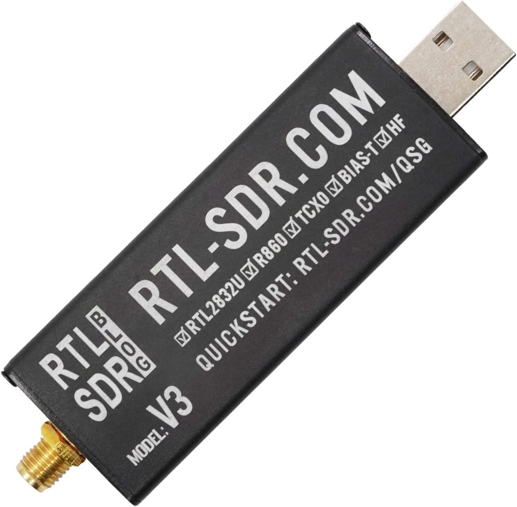 RTL-SDR Blog V3 R860 RTL2832U 1PPM TCXO SMA Software Defined Radio (Dongle Only) (Black)