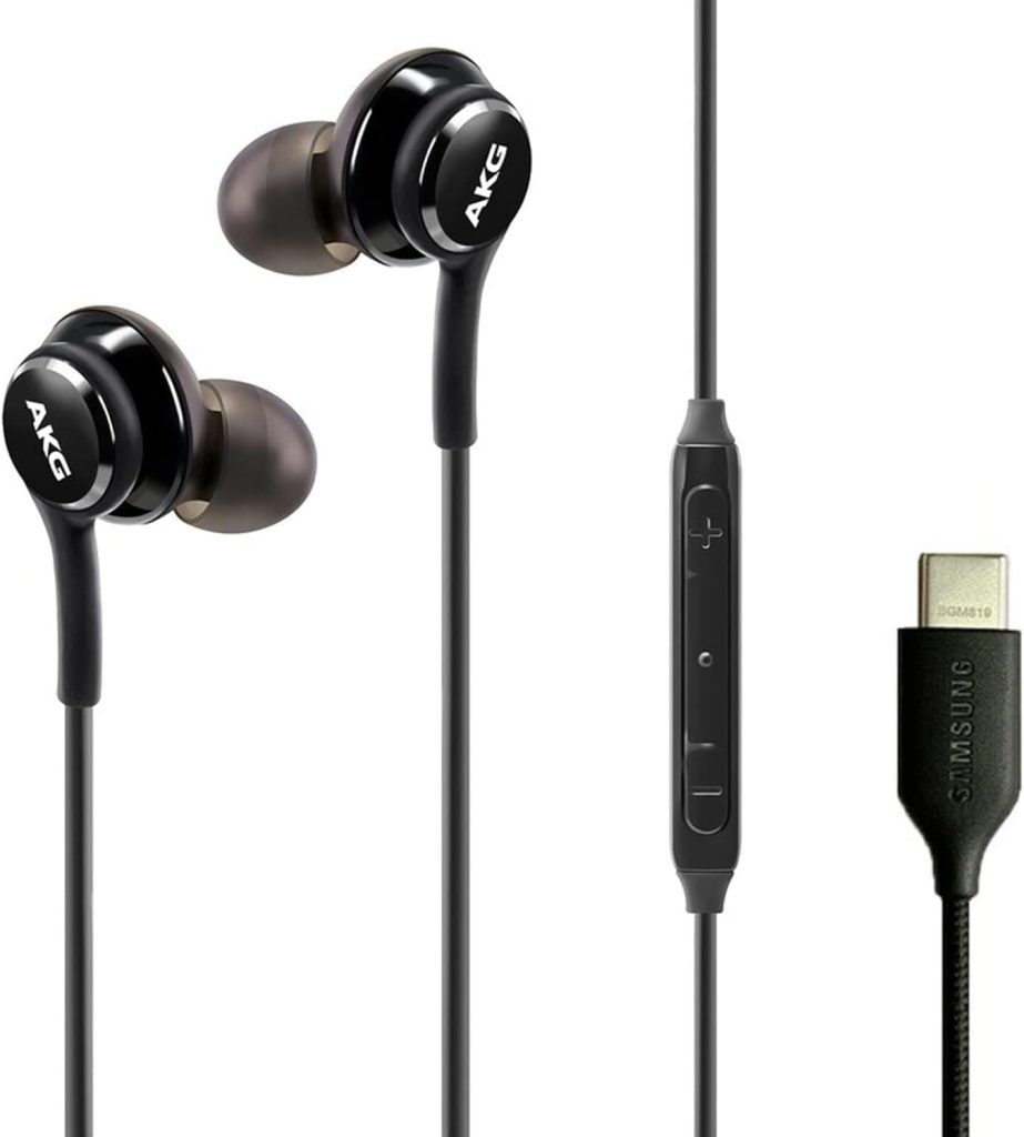 SAMSUNG AKG Earbuds Original USB Type C in-Ear Earbud Headphones with Remote  Mic for Galaxy A53 5G, S22, S21 FE, S20 Ultra, Note 10, Note 10+, S10 Plus - Braided - Includes Velvet Pouch - Black