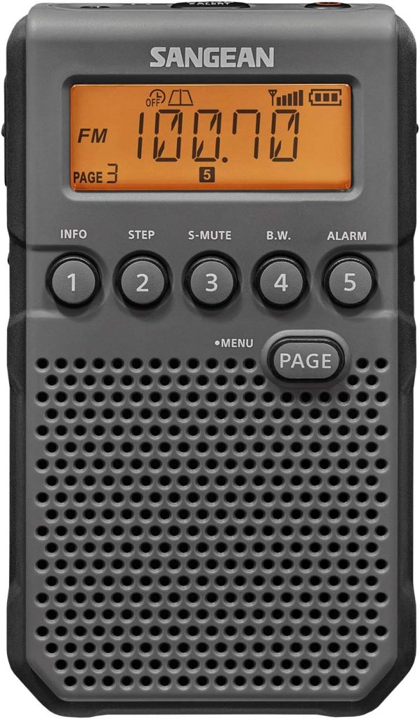 Sangean DT-800BK AM/FM/NOAA Weather Alert Pocket Radio (Black)