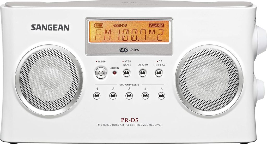 Sangean PR-D5BK AM/FM Portable Radio with Digital Tuning and RDS (Black)