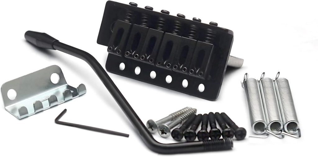 SAPHUE 52.5mm Guitar Stratocaster Tremolo Bridge Set for Fender Strat Squier Electric Guitar Replacement Black