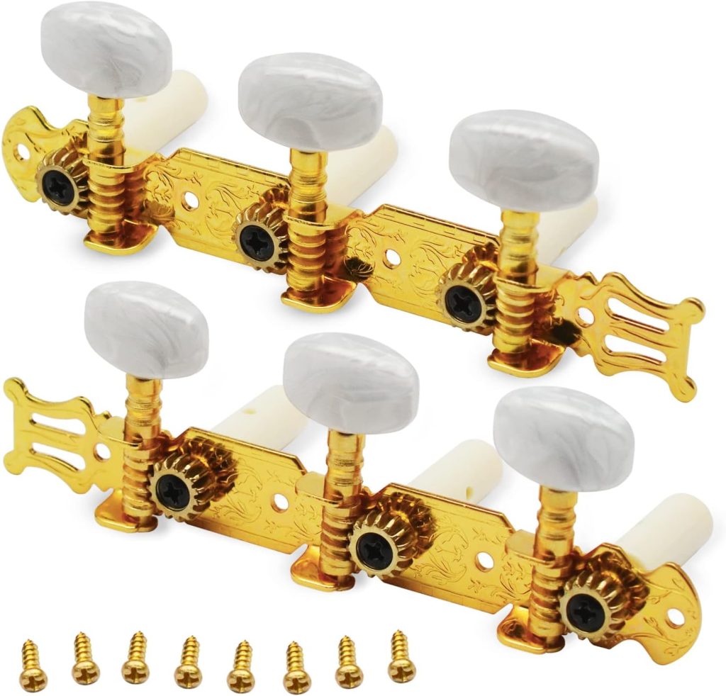 SAPHUE A set of 1R1L Gold Classical Guitar Tuning Pegs Keys Tuners Machine Heads