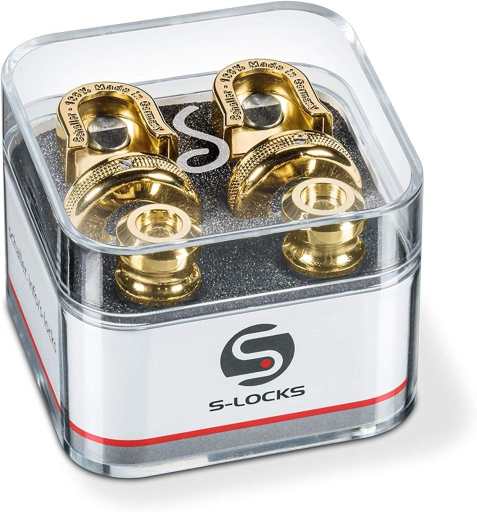 Schaller S Locks Guitar Strap Locks and Buttons (Pair) Nickel