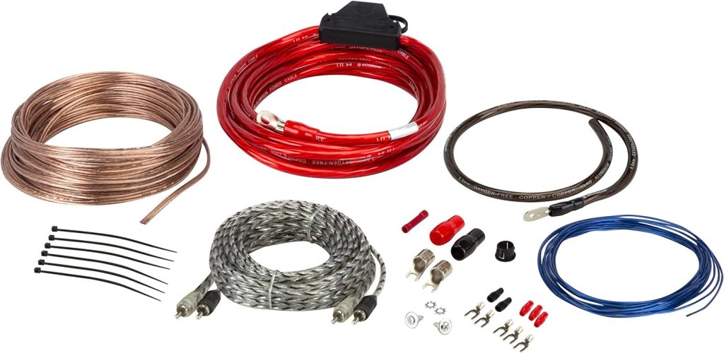 Scosche Install Centric ICAK4 True 4 Gauge Hybrid OFC High Current Amp/Subwoofer Wiring Kit | Complete Car Amplifier Installation Kit w/ Top Quality Audio Cables, Speaker Wire, In-Line Fuse Holder