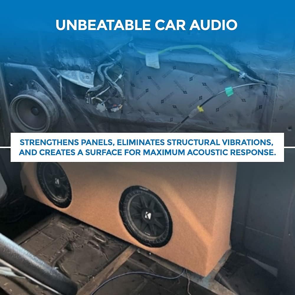 Second Skin Damplifier Pro Premium Car Sound Deadening Material (2mm) – Butyl Rubber Auto Sound Deadener Mat (13.67 Sq Ft, 8 Sheets) – Made in The USA