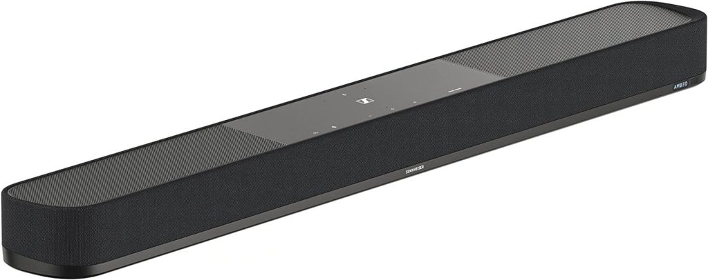 Sennheiser AMBEO Soundbar Plus for TV and Music with Immersive 3D Surround Sound, Virtual 7.1.4 Speaker Setup, Built-in Dual Subwoofers, Advanced Streaming Connectivity, Night Mode, Black