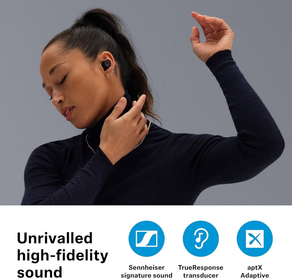Sennheiser MOMENTUM True Wireless 3 Earbuds -Bluetooth In-Ear Headphones for Music and Calls with ANC, Multipoint connectivity, IPX4, Qi charging, 28-hour Battery Life Compact Design - Graphite