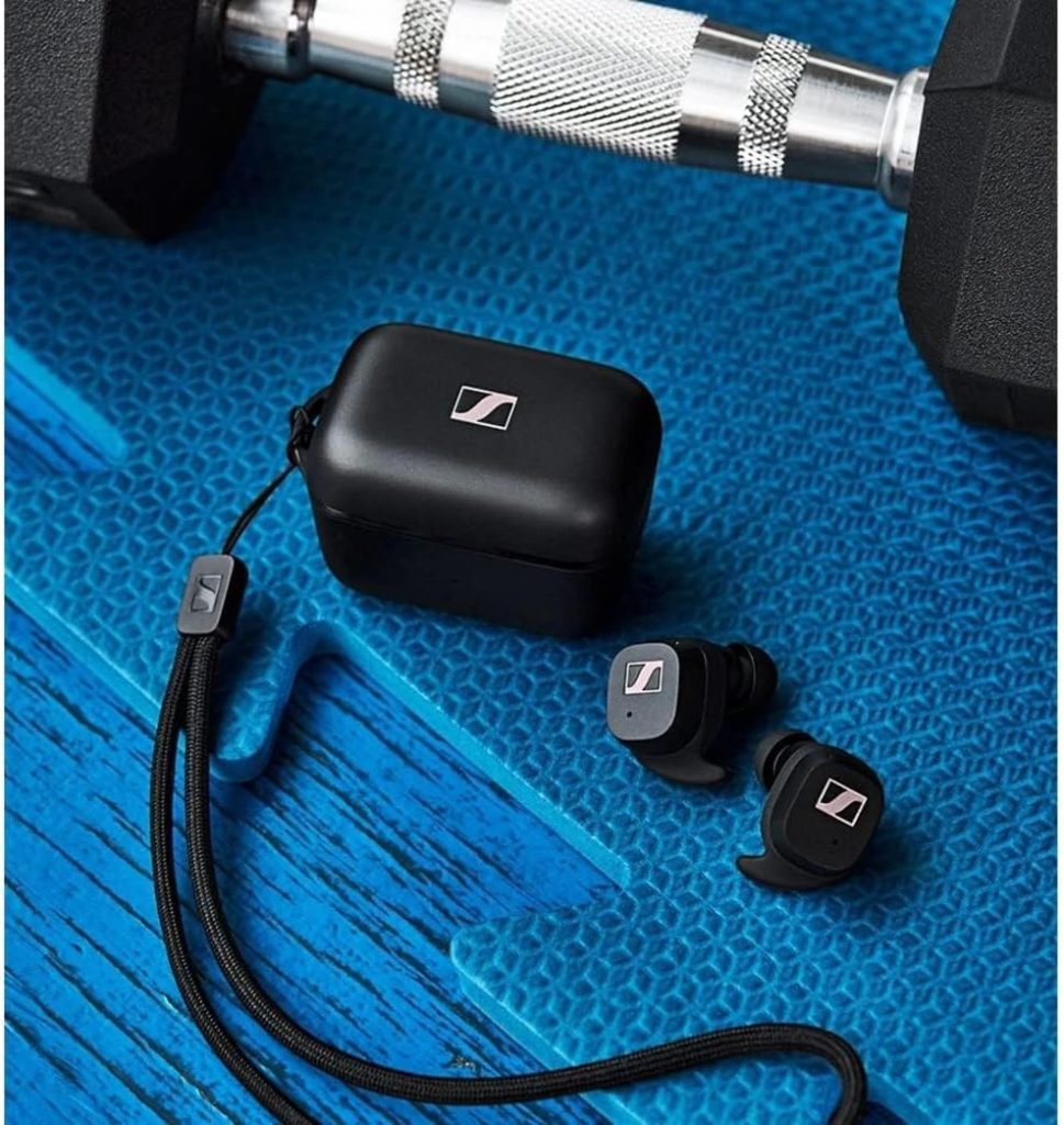 Sennheiser Sport True Wireless Earbuds - Bluetooth in-Ear Headphones, Music and Calls with Adaptable Acoustics, Noise Isolation, Touch Controls, IP54 27-Hour Battery, Black