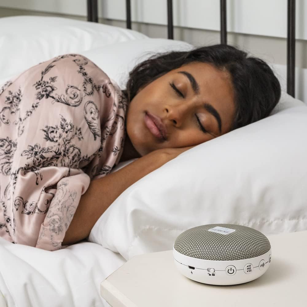 Serene Evolution 36 Sound Portable Travel White Noise Machine for Adults, USB Rechargeable Sound Machine for Sleeping  Travel, Sounds: Fan, Ocean, Pink  Brown Noise, Waterfall, Rain Sound Machine