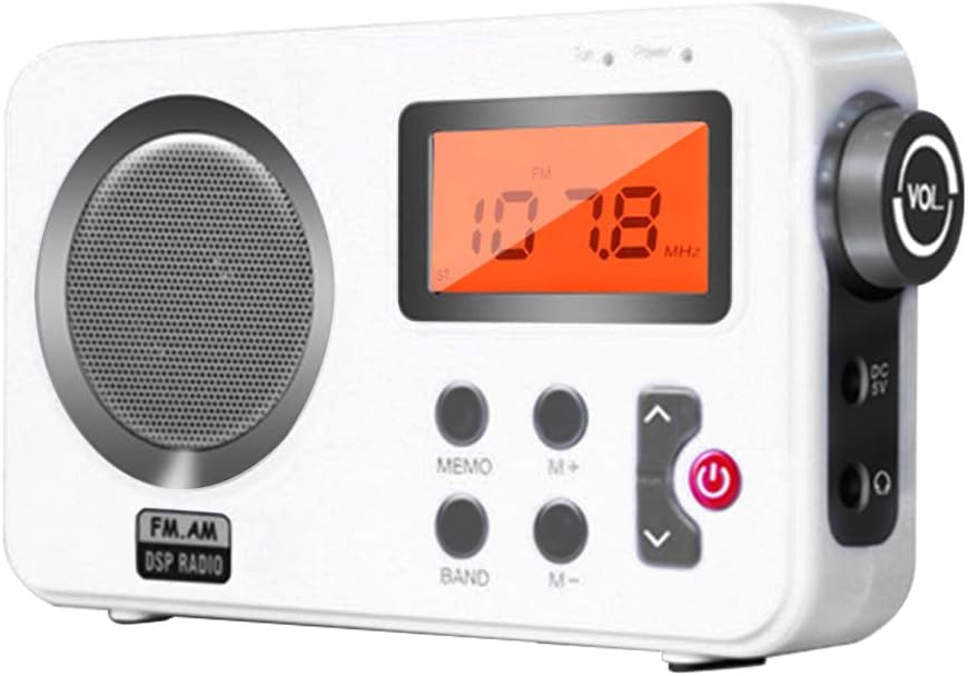 Shower Radio Speaker, AM/FM Radio with LCD Display,Portable Stereo Radio with Earphone Port for Home, Beach,Hot Tub, Bathroom, Outdoor