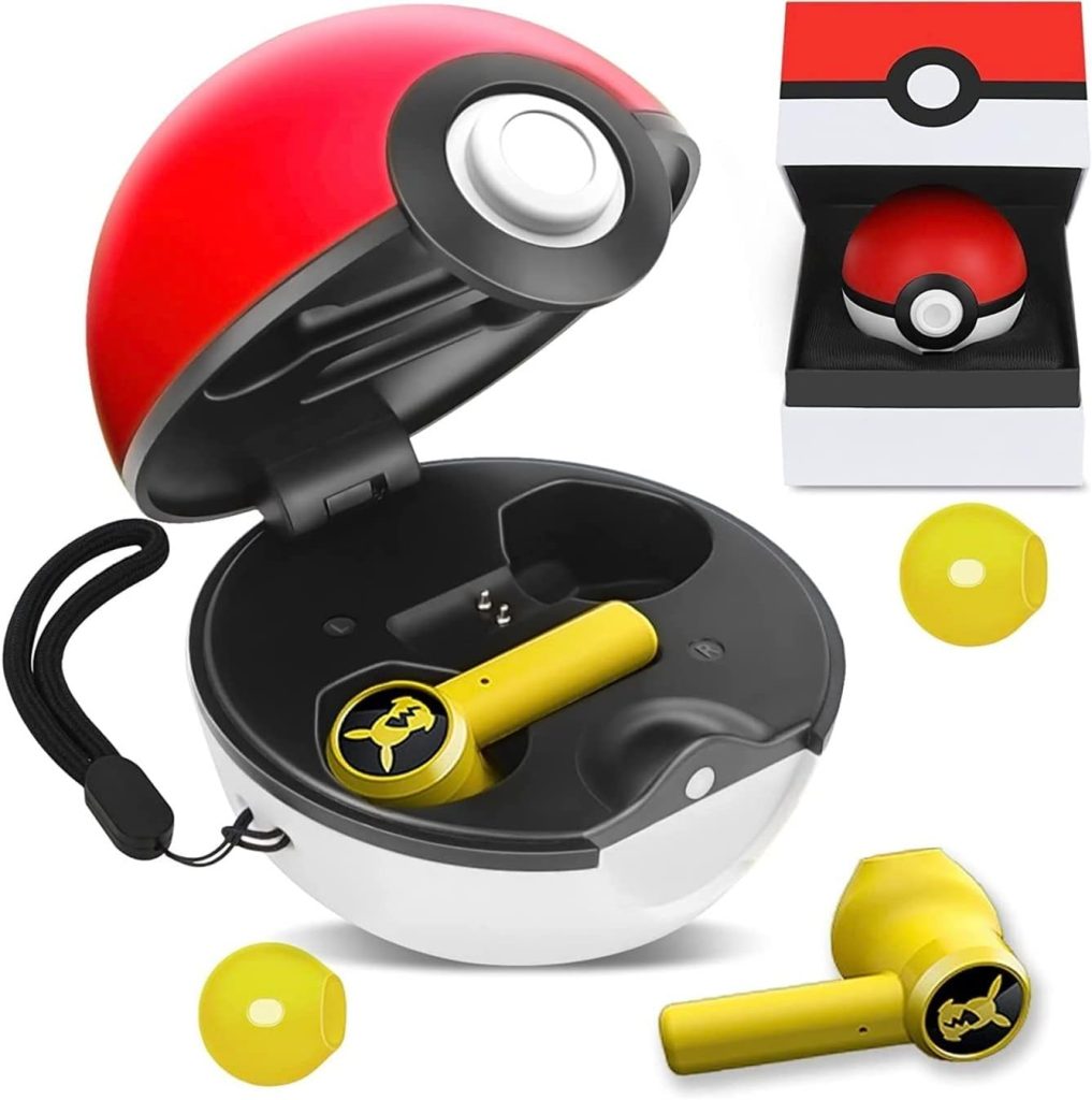 SILIMADE Anime Stuff Pokeball Pokemon Headphones - Pokemon Ball - PokéMon Bluetooth Wireless Earbuds with Elf Ball Charging Box - Wireless Earbuds for Kids - airpods - earpods
