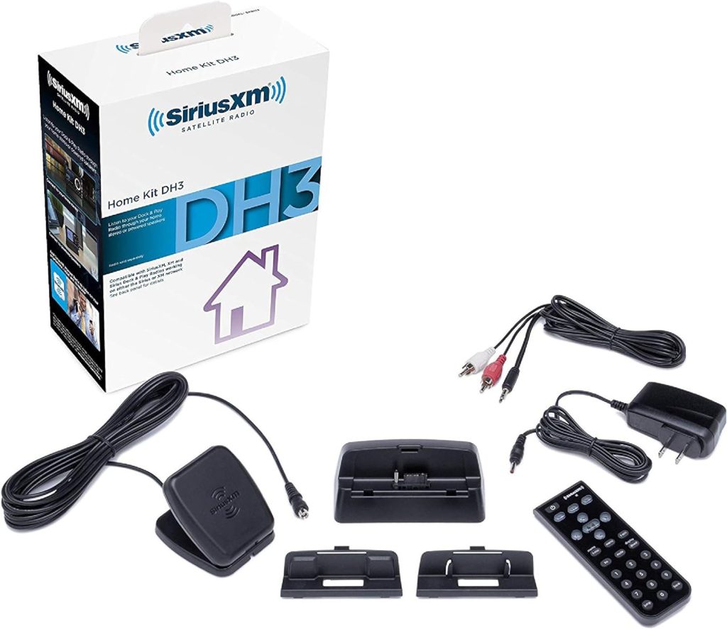 SiriusXM SXDH3 Satellite Radio Home Dock Kit with Antenna and Charging Cable (Black)