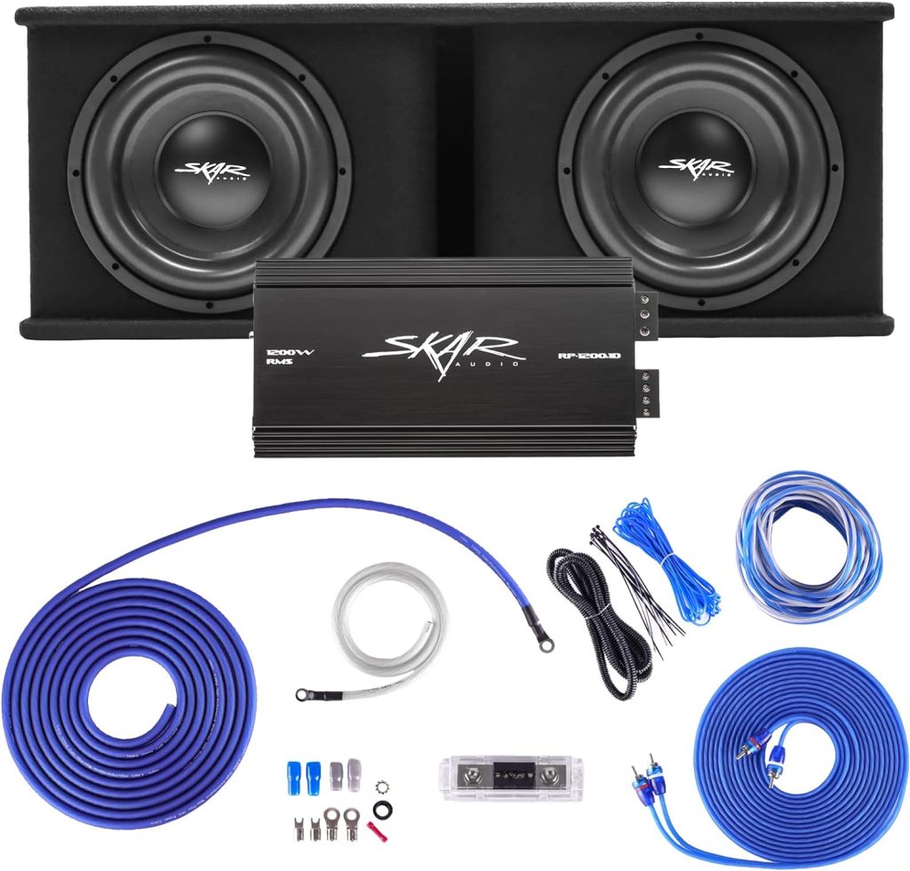 Skar Audio Dual 12 Complete 2,400 Watt SDR Series Subwoofer Bass Package - Includes Loaded Enclosure with Amplifier