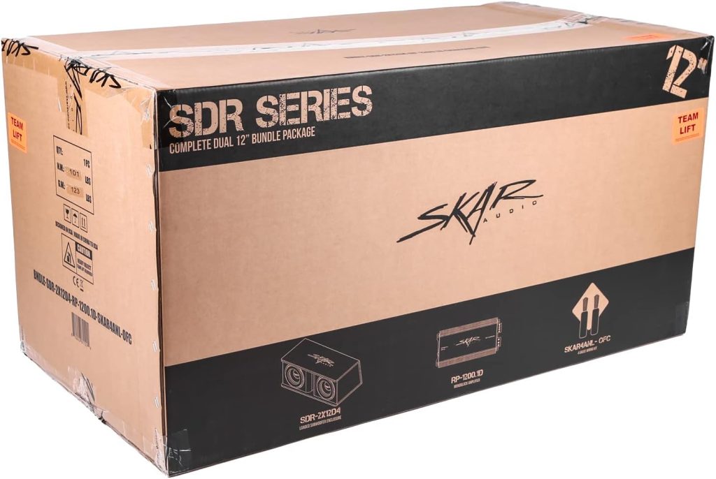 Skar Audio Dual 8 Complete 1,400 Watt SDR Series Subwoofer Bass Package - Includes Loaded Enclosure with Amplifier