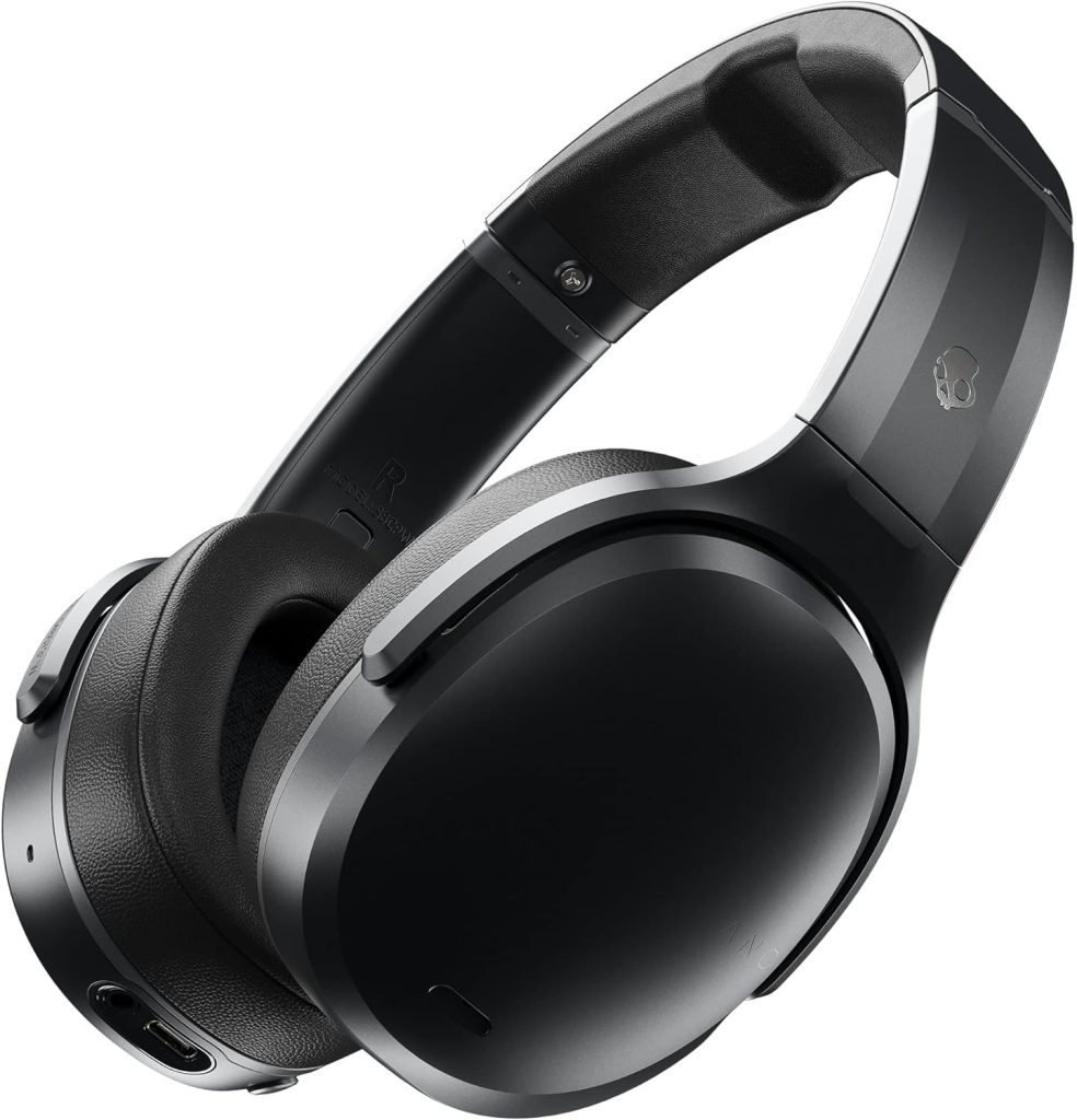 Skullcandy Crusher ANC Over-Ear Noise Canceling Wireless Headphones with Sensory Bass, 24 Hr Battery, Microphone, Works with Bluetooth Devices - Black